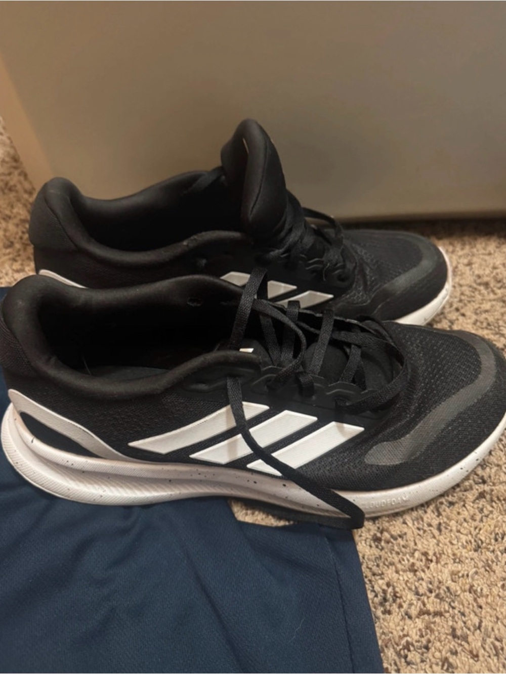 adidas Black and White Men’s Athletic Running Shoes